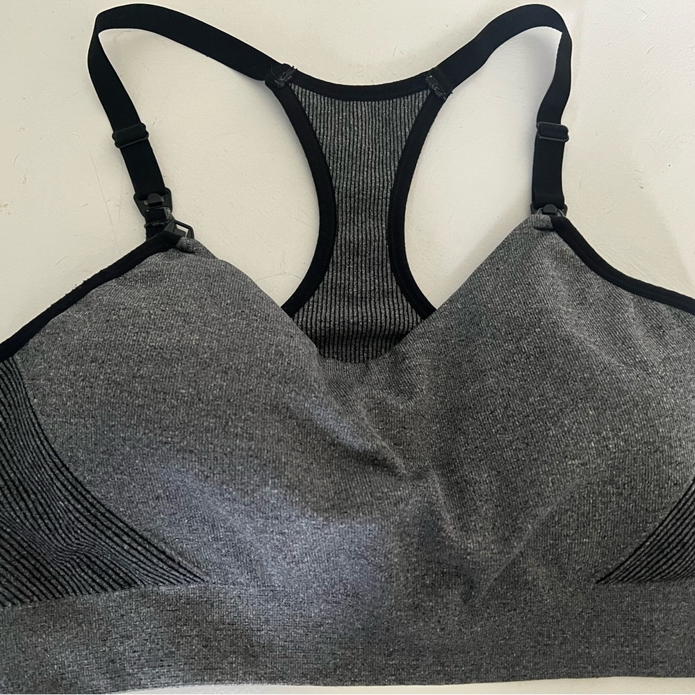 Auden Grey Seamless Racerback Nursing Bra size Large
